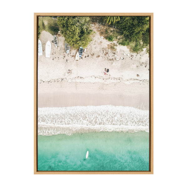 Kate & Laurel Sylvie Tropical Beach From Above Framed Canvas By Amy Peterson