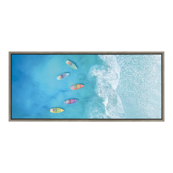 kate & laurel Sylvie Tropical Escape Framed Canvas by The Creative Bunch Studio