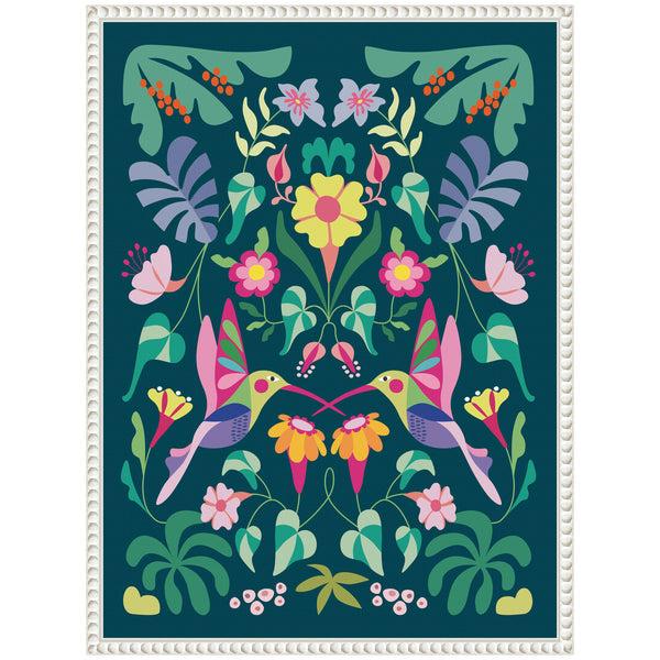 Kate & Laurel Sylvie Tropical Hummingbirds Framed Canvas By Rachel Lee