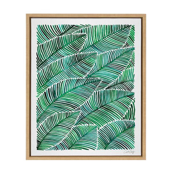 kate & laurel Sylvie Tropical Leaves Framed Canvas by Cat Coquillette