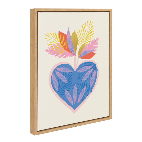 Kate & Laurel Sylvie Tropical Love Framed Canvas By Kasey Free