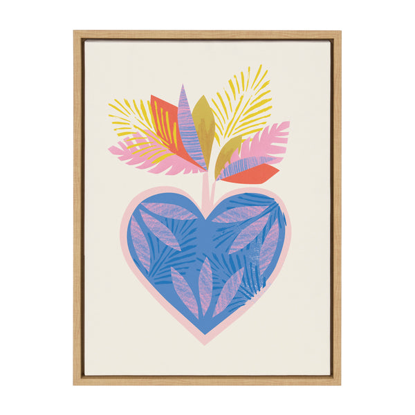 kate & laurel Sylvie Tropical Love Framed Canvas by Kasey Free