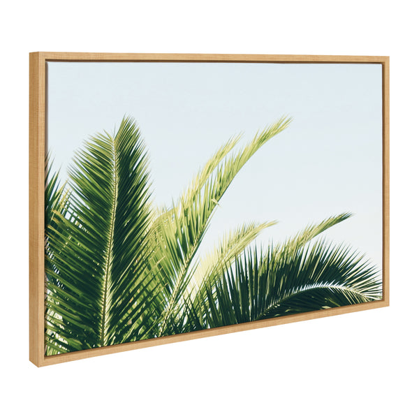 Kate & Laurel Sylvie Tropical Palm Under Blue Sky Framed Canvas By Amy Peterson Art Studio