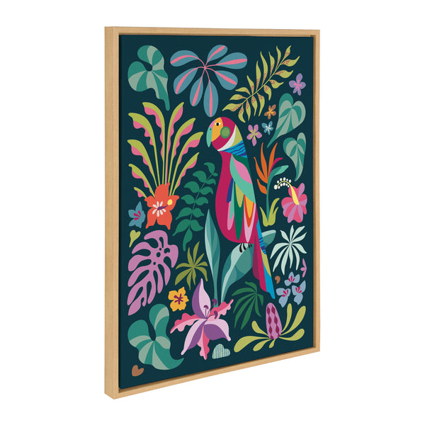kate & laurel Sylvie Tropical Parrot Framed Canvas by Rachel Lee