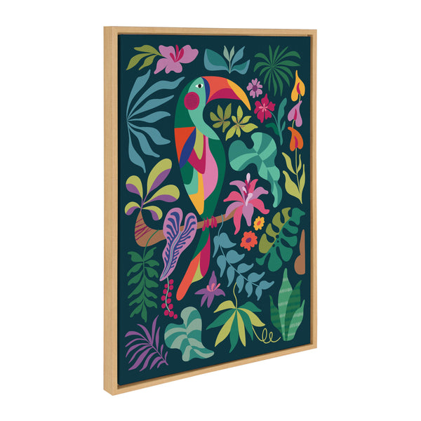 Kate & Laurel Sylvie Tropical Toucan Framed Canvas By Rachel Lee
