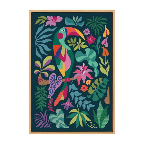 Kate & Laurel Sylvie Tropical Toucan Framed Canvas By Rachel Lee