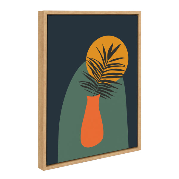 Kate & Laurel Sylvie Tropical Vase Framed Canvas By Oris Eddu