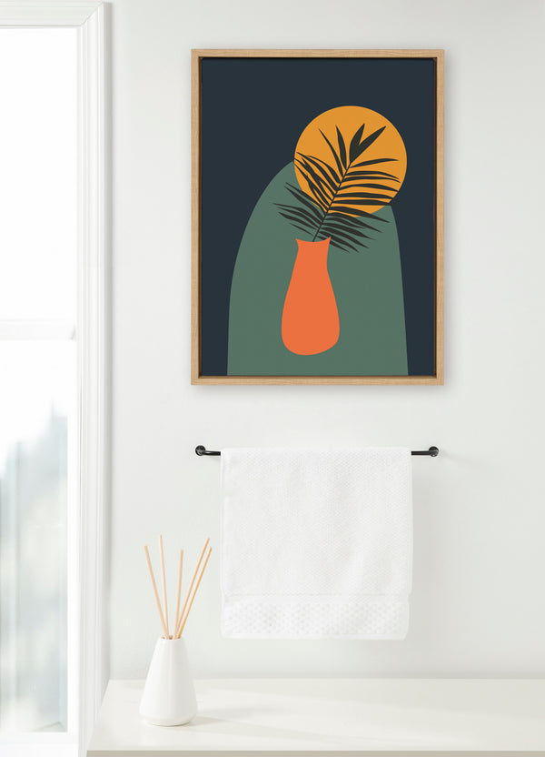 Kate & Laurel Sylvie Tropical Vase Framed Canvas By Oris Eddu