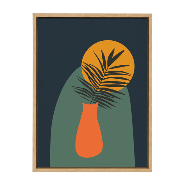 kate & laurel Sylvie Tropical Vase Framed Canvas by Oris Eddu