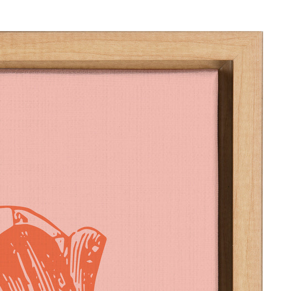 Kate & Laurel Sylvie Tulip In Pink And Orange Framed Canvas By Apricot And Birch