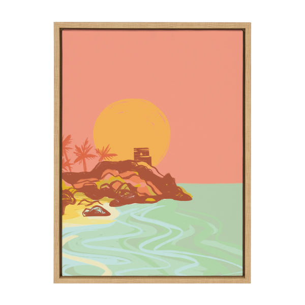 kate & laurel Sylvie Tulum Ruins Framed Canvas by Kasey Free