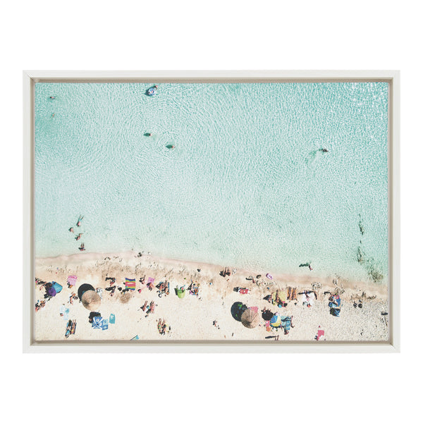 Kate & Laurel Sylvie Turquoise Beach From Above Framed Canvas By Amy Peterson Art Studio