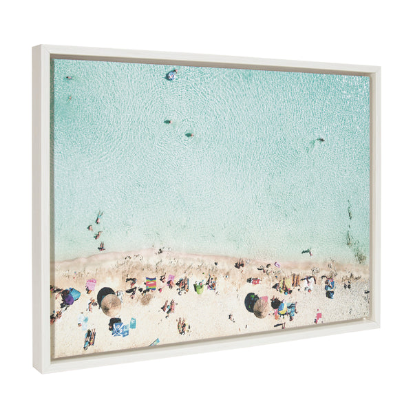 Kate & Laurel Sylvie Turquoise Beach From Above Framed Canvas By Amy Peterson Art Studio