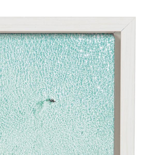 Kate & Laurel Sylvie Turquoise Beach From Above Framed Canvas By Amy Peterson Art Studio