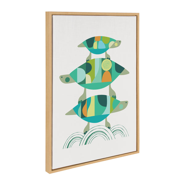 Kate & Laurel Sylvie Turtle Family Framed Canvas By Rachel Lee Of My Dream Wall