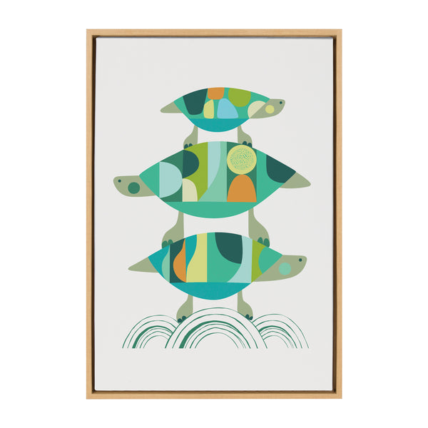 Kate & Laurel Sylvie Turtle Family Framed Canvas By Rachel Lee Of My Dream Wall
