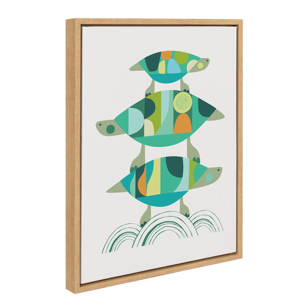kate & laurel Sylvie Turtle Family Framed Canvas by Rachel Lee of My Dream Wall