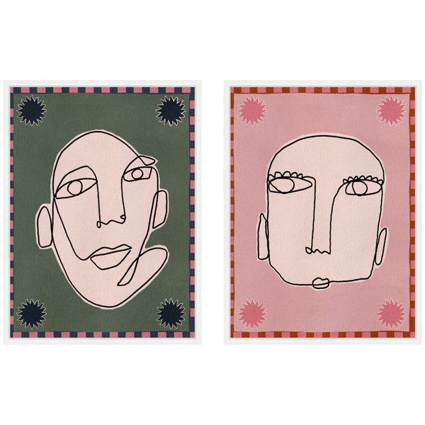 Kate & Laurel Sylvie Under The Sun 1 And 5 Framed Canvas Art Set By Shatha Al Dafai