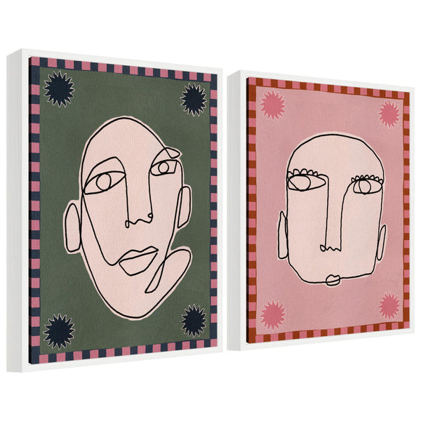 kate & laurel Sylvie Under the Sun 1 and 5 Framed Canvas Art Set by Shatha Al Dafai