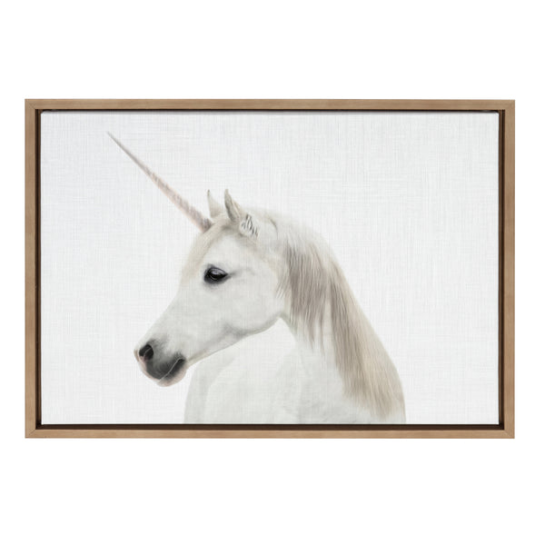 Kate & Laurel Sylvie Unicorn Framed Canvas By Simon Te Of Tai Prints