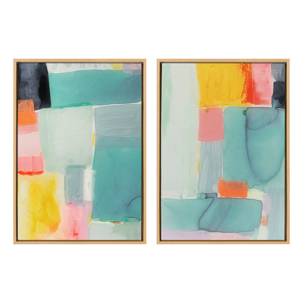 Kate & Laurel Sylvie United Colors I And II Framed Canvas Art Set By Amy Lighthall