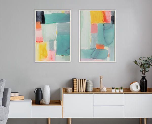 Kate & Laurel Sylvie United Colors I And II Framed Canvas Art Set By Amy Lighthall