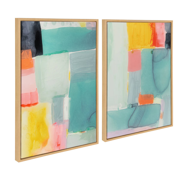 kate & laurel Sylvie United Colors I and II Framed Canvas Art Set by Amy Lighthall