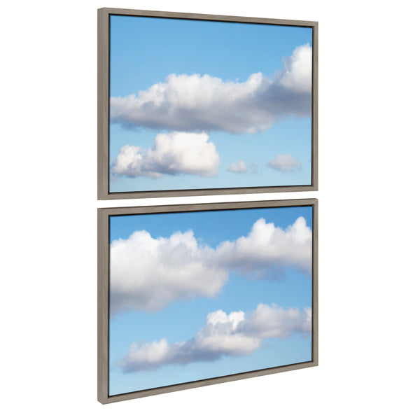 Kate & Laurel Sylvie Uplifting Clouds Framed Canvas By Stephanie Klatt