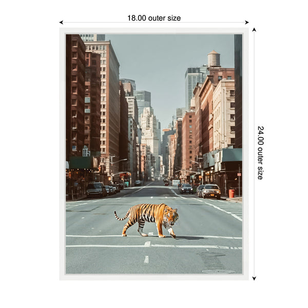 Kate & Laurel Sylvie Urban Tiger In The City Framed Canvas By Michael Schauer