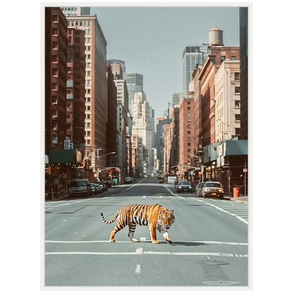 Kate & Laurel Sylvie Urban Tiger In The City Framed Canvas By Michael Schauer