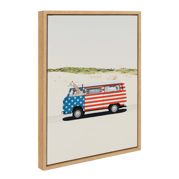 Kate & Laurel Sylvie USA Retro Beach Van Framed Canvas By July Art Prints