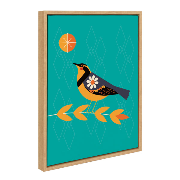 Kate & Laurel Sylvie Varied Thrush Framed Canvas By Amber Leaders Designs