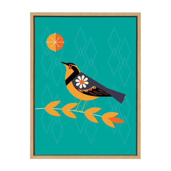 Kate & Laurel Sylvie Varied Thrush Framed Canvas By Amber Leaders Designs