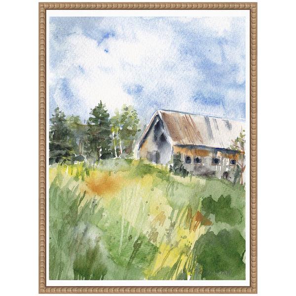 Kate & Laurel Sylvie Vermont Barn In Summer Framed Canvas By Patricia Shaw