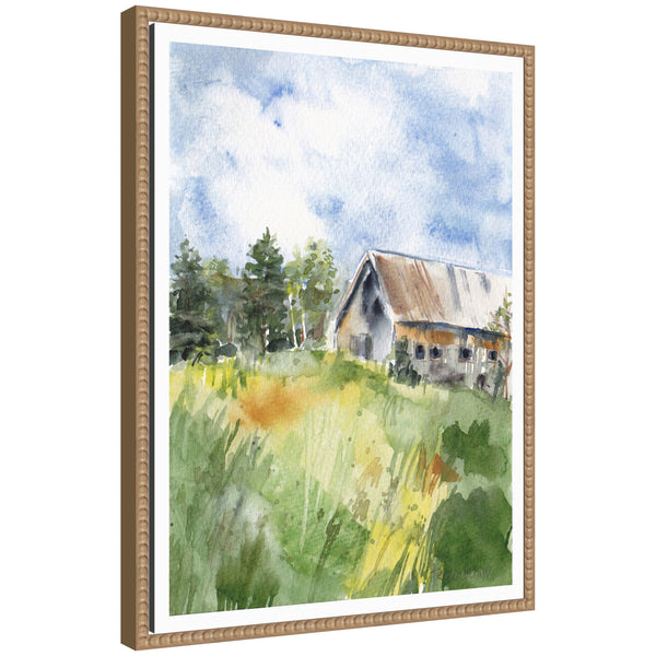 kate & laurel Sylvie Vermont Barn in Summer Framed Canvas by Patricia Shaw