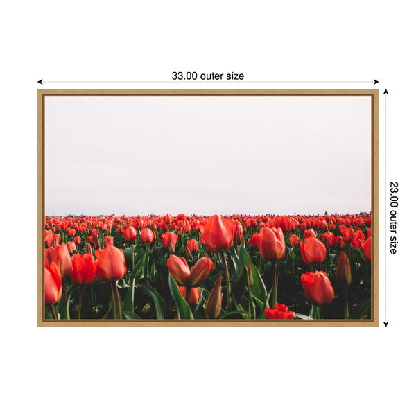 Kate & Laurel Sylvie Vibrant Red Tulip Flower Field Framed Canvas By Patricia Hasz Of Patricia Rae Photography