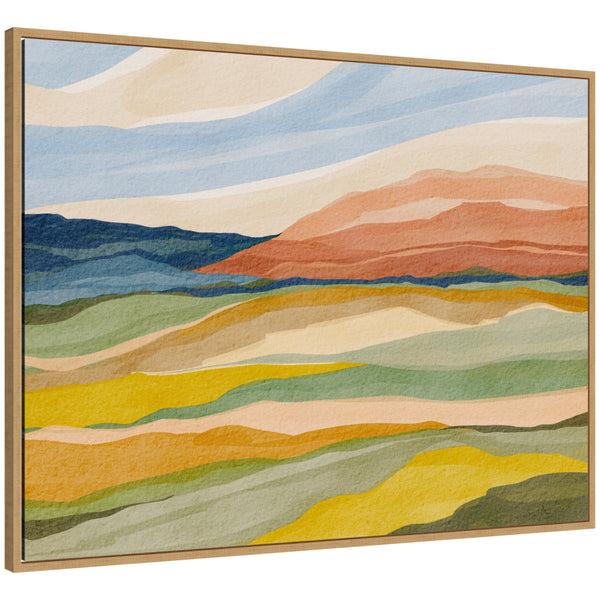 kate & laurel Sylvie Vibrant Rhythm Framed Canvas by Nikita Jariwala