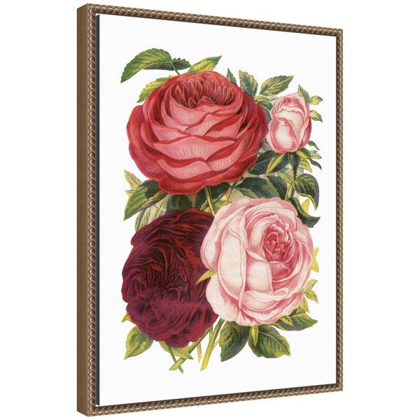 kate & laurel Sylvie Victorian Flowers Framed Canvas by The Creative Bunch Studio