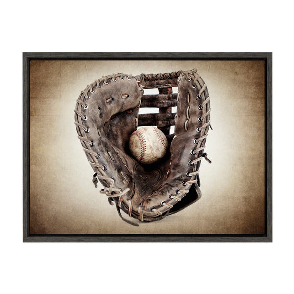 kate & laurel Sylvie Vintage Baseball Glove Framed Canvas By Shawn St. Peter