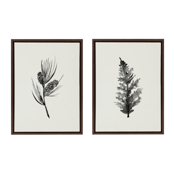 Kate & Laurel Sylvie Vintage Botanical 3 And 4 Framed Canvas Set By Teju Reval Of SnazzyHues