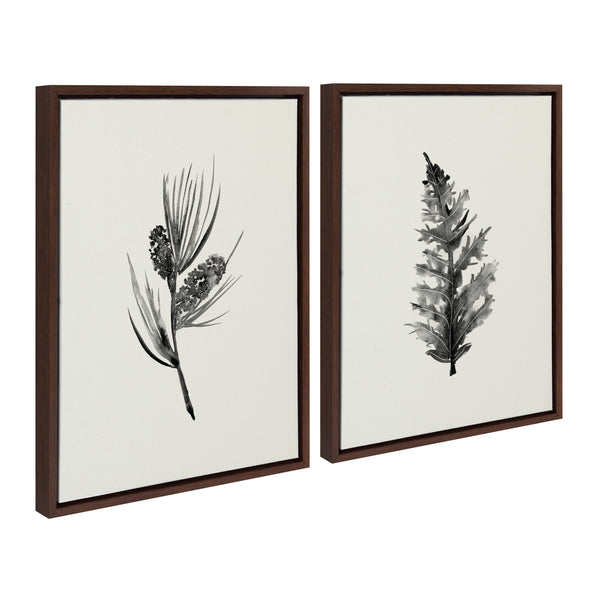 Kate & Laurel Sylvie Vintage Botanical 3 And 4 Framed Canvas Set By Teju Reval Of SnazzyHues