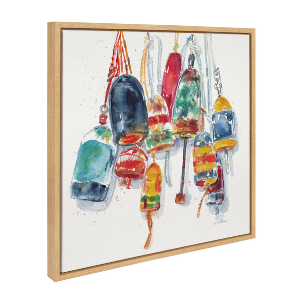 kate & laurel Sylvie Vintage Buoys Framed Canvas by Patricia Shaw
