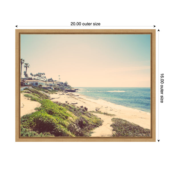 Kate & Laurel Sylvie Vintage Coastal Seaside Beach Framed Canvas By Saint And Sailor Studios