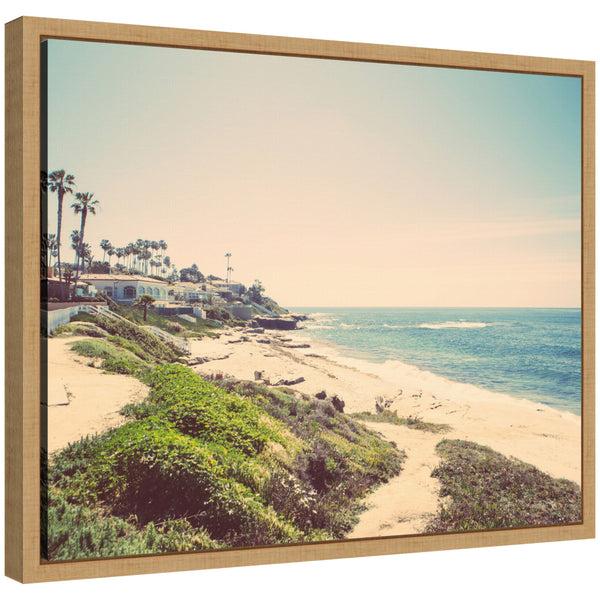 kate & laurel Sylvie Vintage Coastal Seaside Beach Framed Canvas by Saint and Sailor Studios