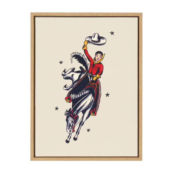 Kate & Laurel Sylvie Vintage Cowgirl Framed Canvas By Corinna Buchholz Of Piddix