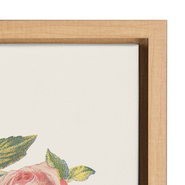 Kate & Laurel Sylvie Vintage Flowers Be Kind Framed Canvas By The Creative Bunch Studio