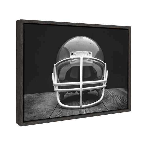 Kate & Laurel Sylvie Vintage Football Helmet Framed Canvas By Shawn St. Peter