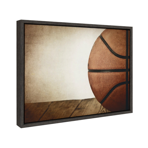 Kate & Laurel Sylvie Vintage Half Basketball Framed Canvas By Shawn St. Peter