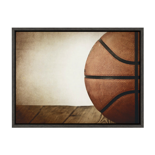 kate & laurel Sylvie Vintage Half Basketball Framed Canvas by Shawn St. Peter