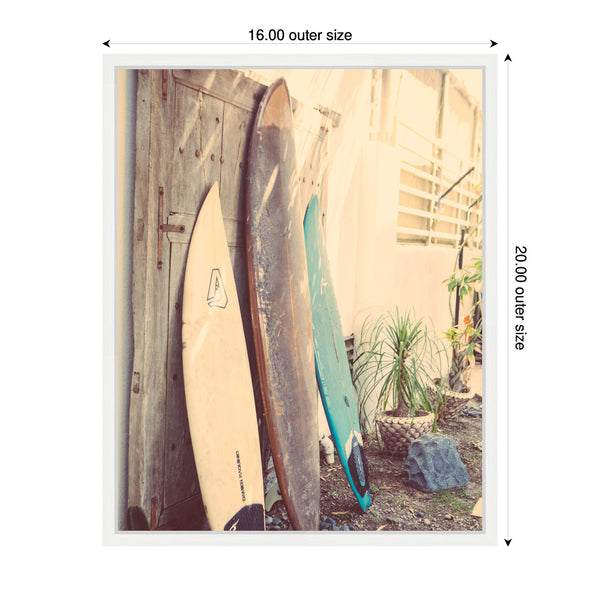 Kate & Laurel Sylvie Vintage Retro Beach Surfboards Framed Canvas By Saint And Sailor Studios
